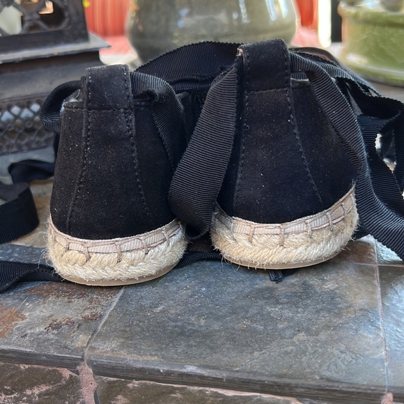 JJill black suede ballerina ankle tie espadrille 7 - Picture 4 of 10